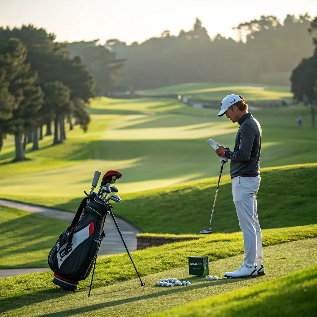 Golfer preparing to tee off at Arrowood Golf Course, showcasing excitement for the game.